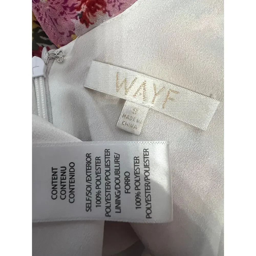 WAYF Anthropologie Pink Floral Tiered Ruffle Maxi Dress size small - Picture 4 of 7
